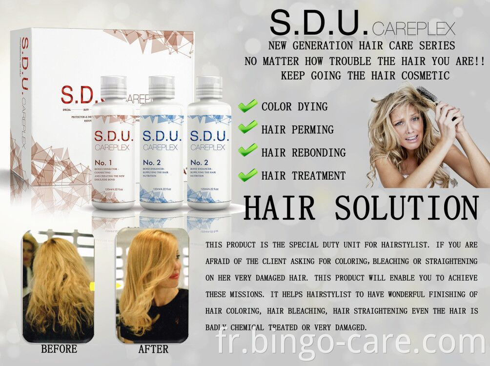 S.D.U Careplex échantillons gratuits en gros fabricants de teintures capillaires naturelles pur éclaircir la teinture pour les cheveux